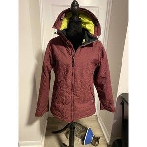 Volcom Womens Red Jacket Snowboard Puzzle Piece Vented- Size Small